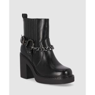 Botines - Negro - Tacón: 7 cm