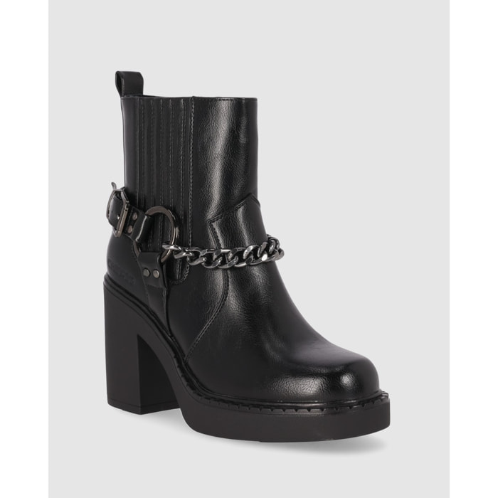 Botines - Negro - Tacón: 7 cm