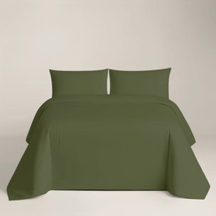 Naturals - Funda Nórdica Lisa - Cierre con botones - 100% Algodón - Incluye 1/2 Fundas de Almohada - Botella