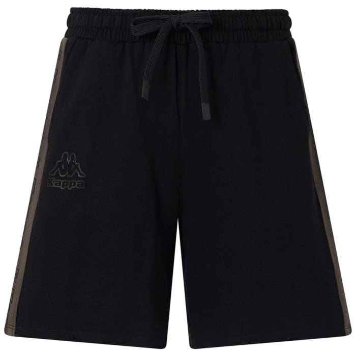 Pantaloni Corti Kappa Uomo Logo Tape Gerri Nero
