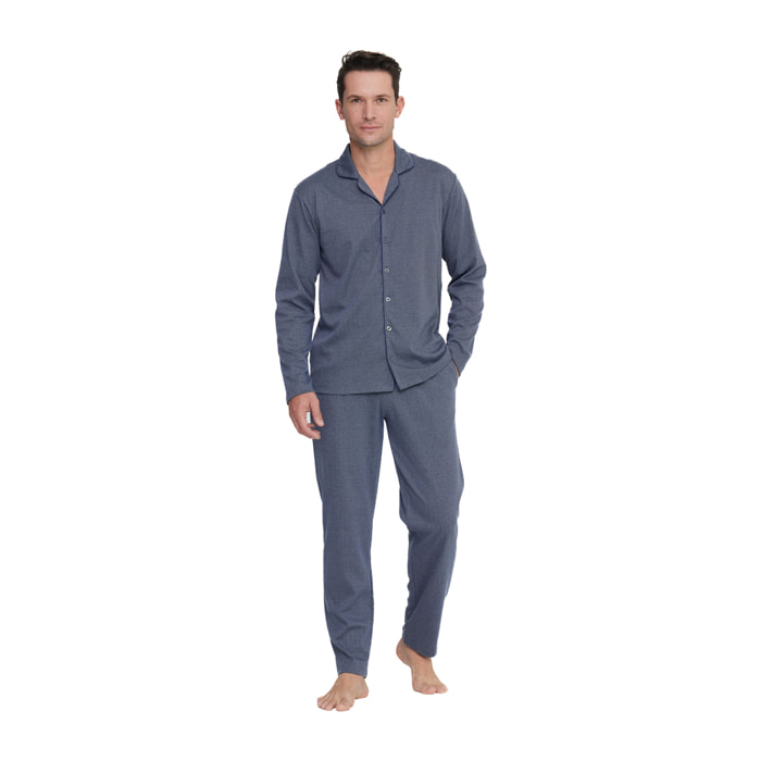 Pigiama uomo brooklyn in caldo cotone aperto davanti Noidinotte