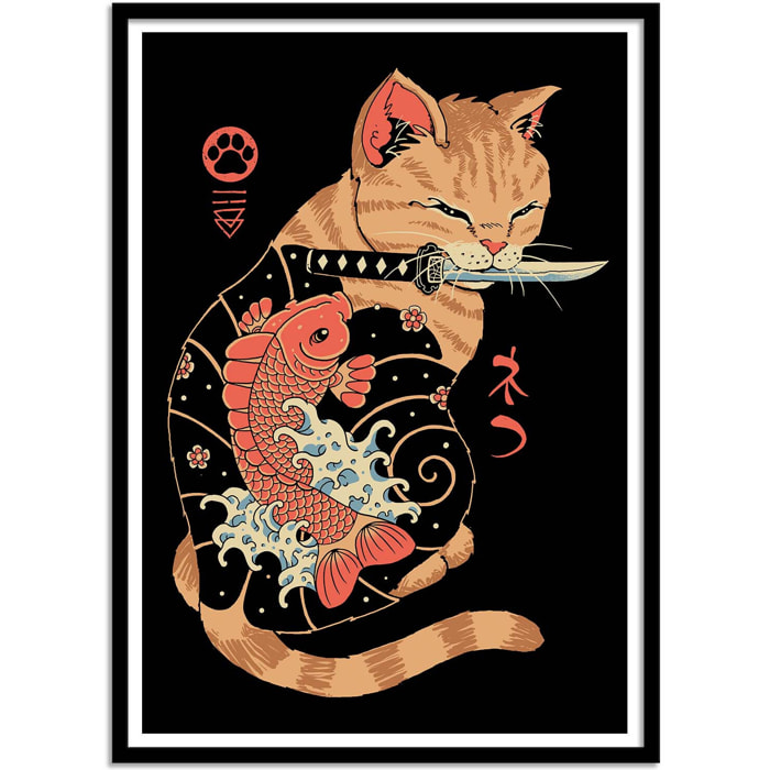 Affiche - Carp Tattooed cat - Vincent Trinidad