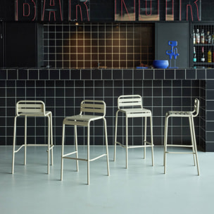 Chaise haute de jardin acier 69cm (lot de 4) AMÉLIA