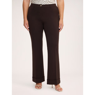Fiorella Rubino - Pantaloni Flare in tessuto stretch - Marrone