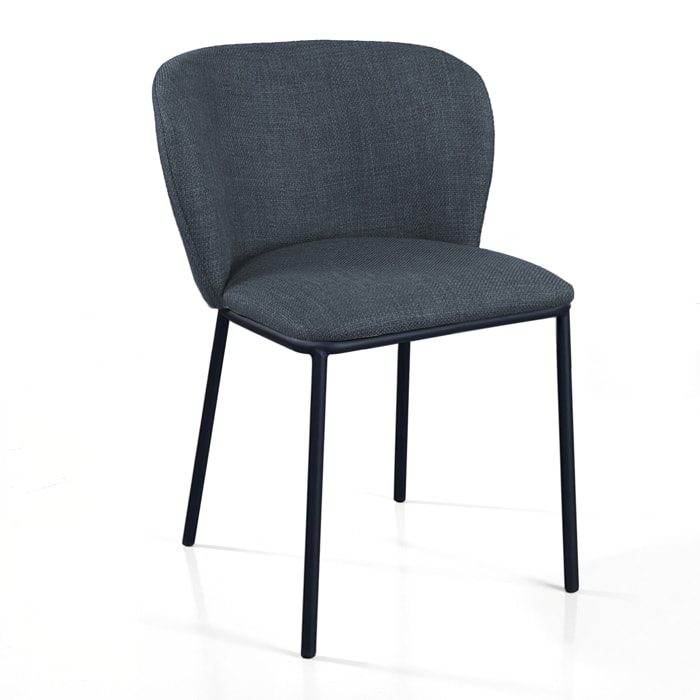 Lot de 4 chaises de salle à manger Tomasucci NENE', en tissu, gris, 60 × 56 × 76 cm