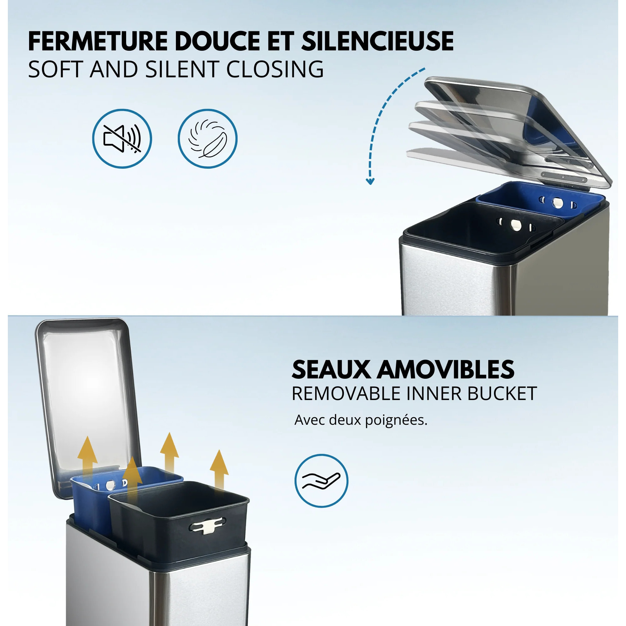 Poubelle de tri sélectif EDGE 50L