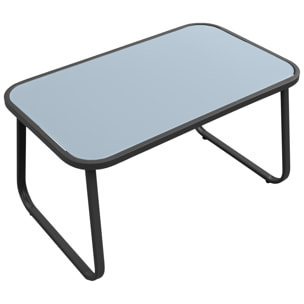 Salon de jardin en textilène 4 places noir TENERIFE