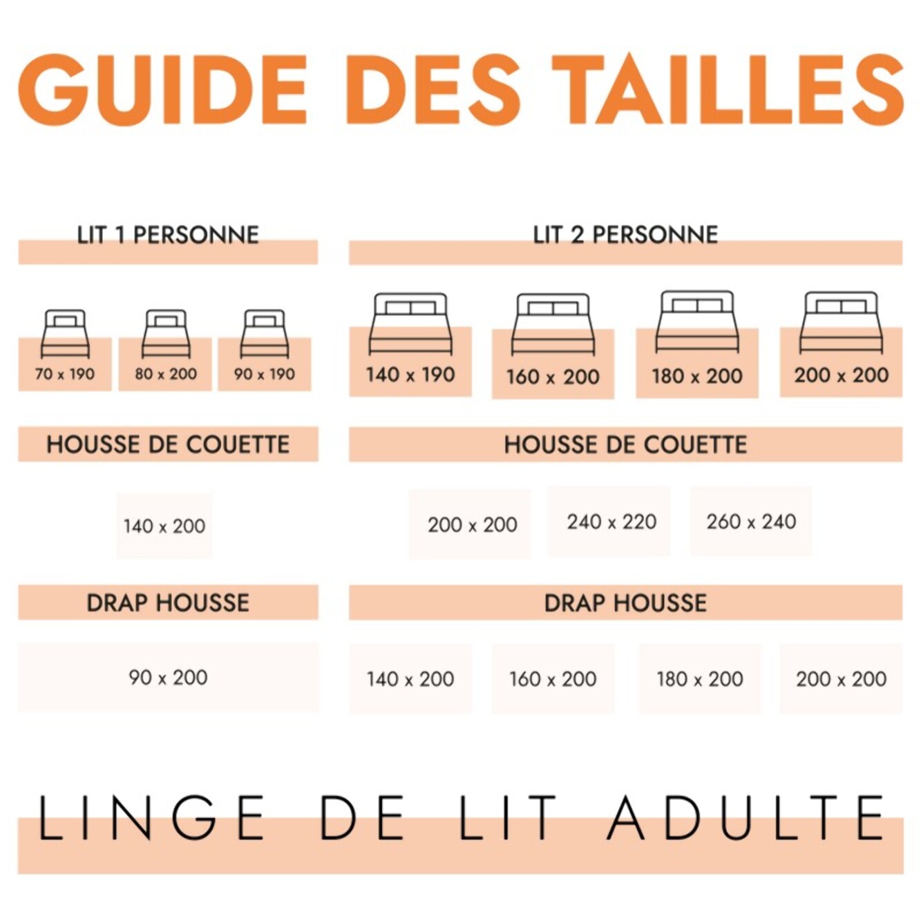 Parure de lit unie - taie 60x60 cm | 100 % polyester | Blanc | Douce et respirante