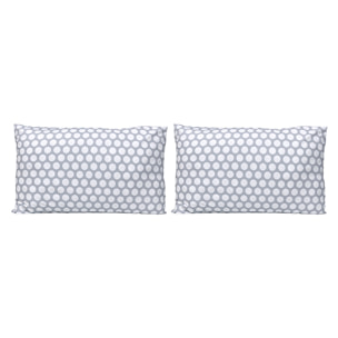 2 Fundas de almohada El Caballo 50x75 cm POINTS Gris - 100% algodón -