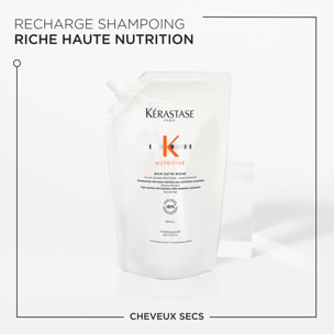 Kérastase Nutritive Bain Satin Riche - Recharge Shampoing riche haute nutrition - cheveux très secs moyens à épais