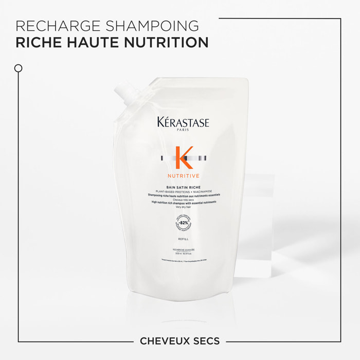 Kérastase Nutritive Bain Satin Riche - Recharge Shampoing riche haute nutrition - cheveux très secs moyens à épais