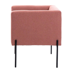 Sillon Textil Rosa C/patas Metal Negro 70x65x75 Cm