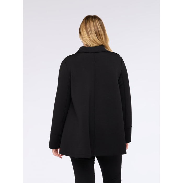 Fiorella Rubino - Chaqueta de neopreno con botones decorativos - Negro