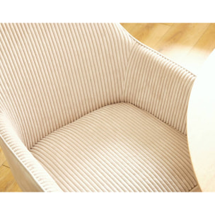 Lormi - lot de 2 fauteuils - en velours côtelé et velours - beige - Gris
