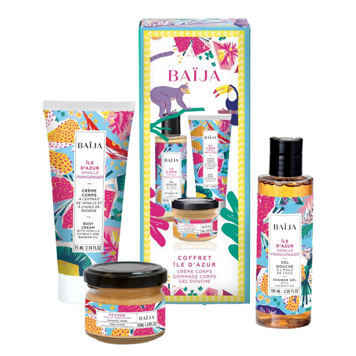 Île d'Azur - Coffret soin du corps à l'extrait de vanille et à l'huile de baobab