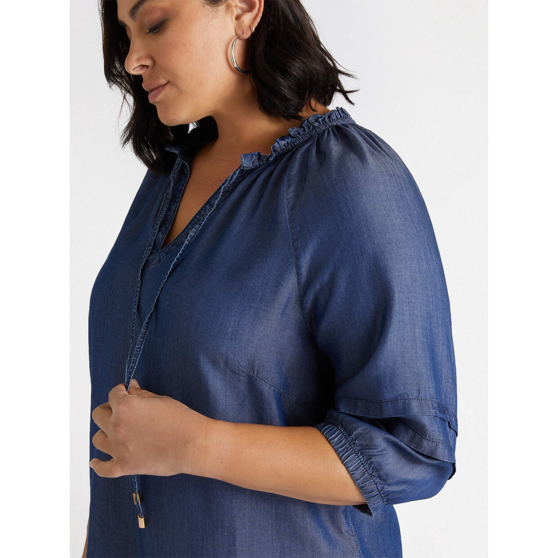 Fiorella Rubino - Blusa con fibre in TENCEL™​ - Blu