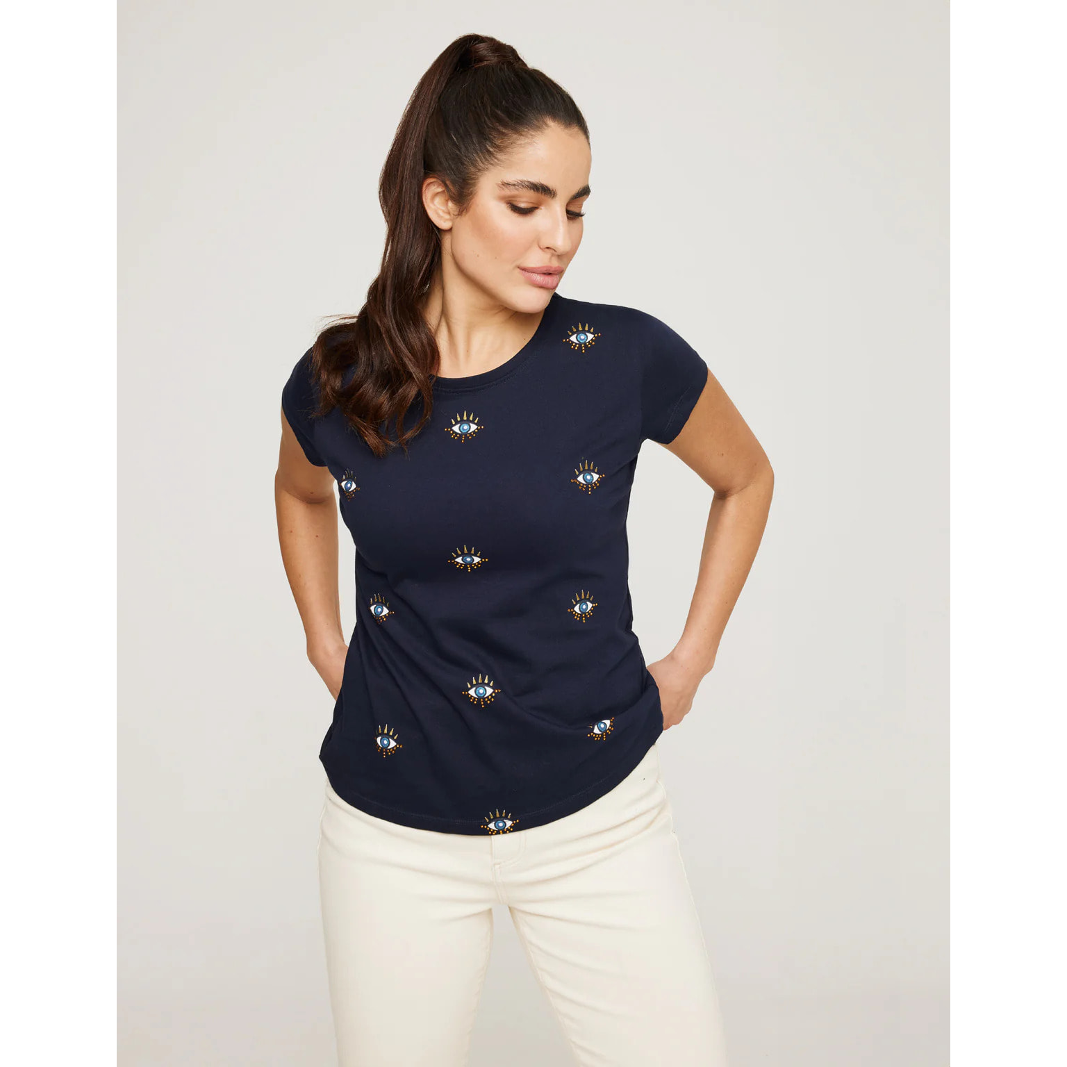 Camiseta Manga Corta Azul Marino - Olhos