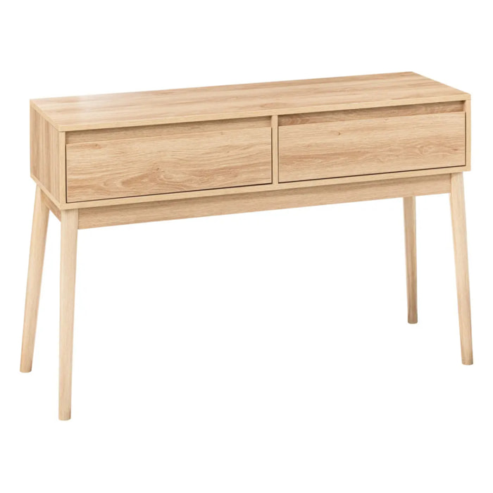 Console 2 tiroirs effet chêne naturel "Abana"
