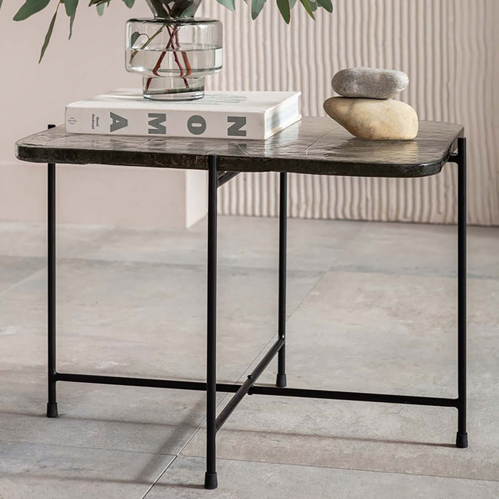 Table basse Ice 63x46cm pieds noirs Kare Design