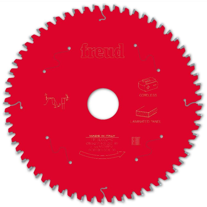 Lame pour scie circulaire portative sans fil FREUD - Ø190 2,1/1,4 AL30 Z60 BA -5° - F03FS10077 -FR13L002HC