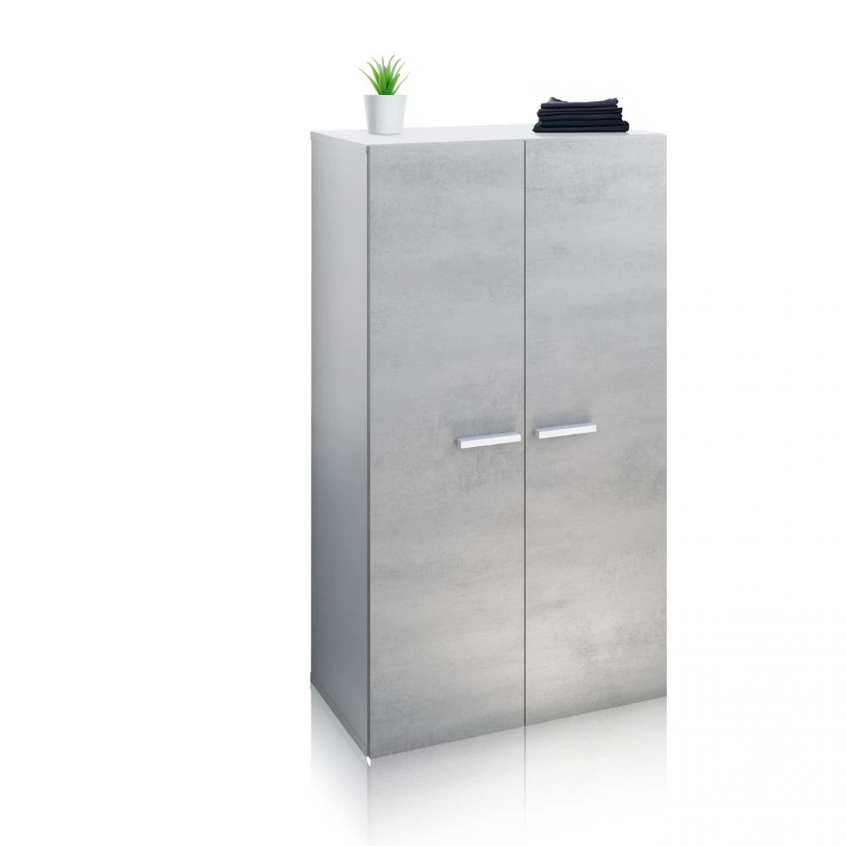 Zapatero Cody Blanco brillo - Gris cemento