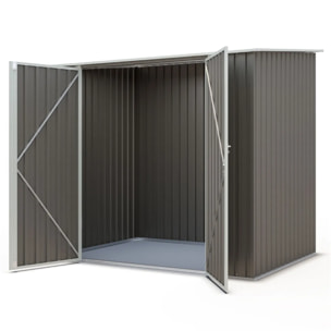 Abri de jardin métal taupe 2,94 m² + kit d'ancrage