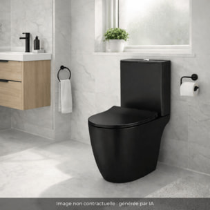 WC à poser sans bride Sento + abattant slim freinde chute noir mat
