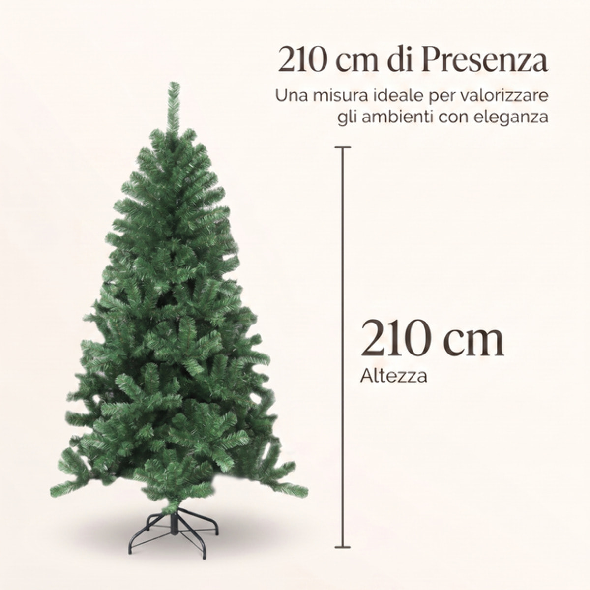 Albero di Natale artificiale in PVC e acciaio - VERDE