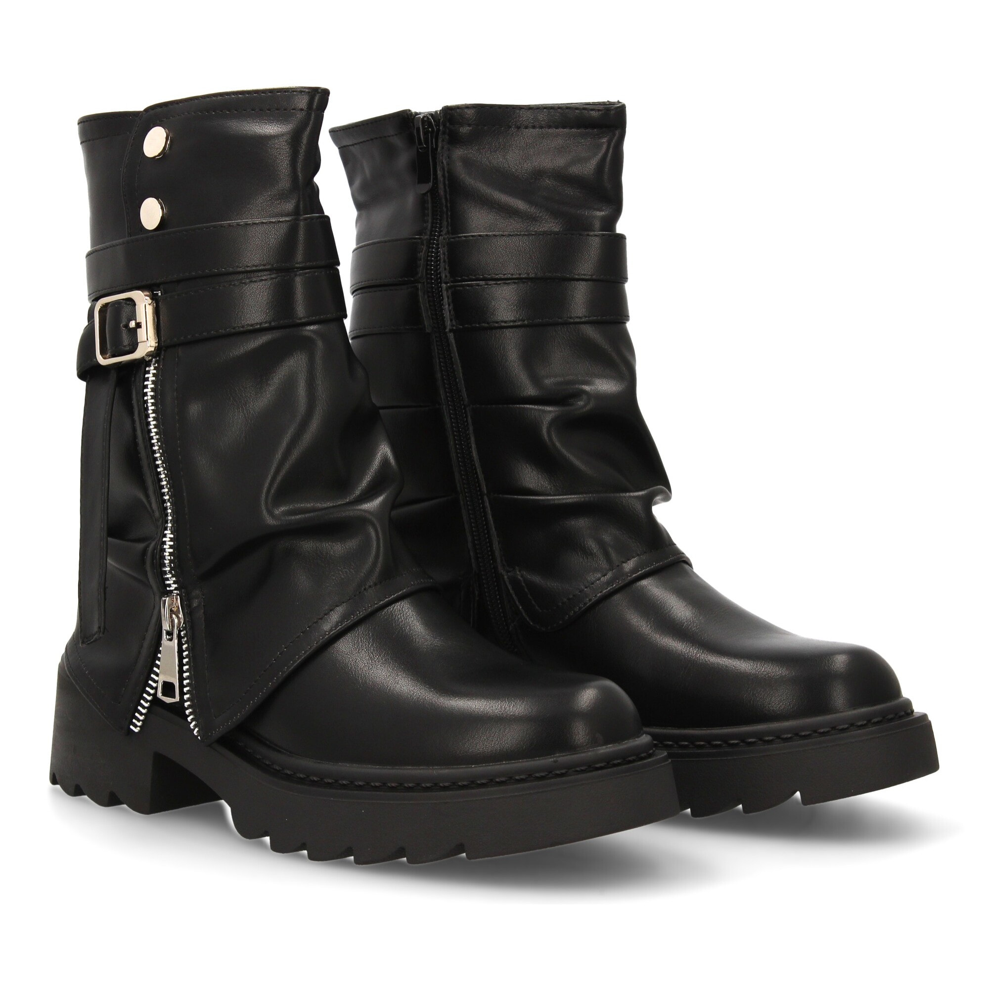 Bota motera con cremallera lateral