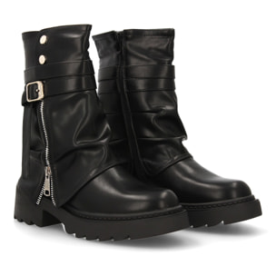 Bota motera con cremallera lateral