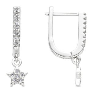 Pendientes acabado plata y Circonita Brillante