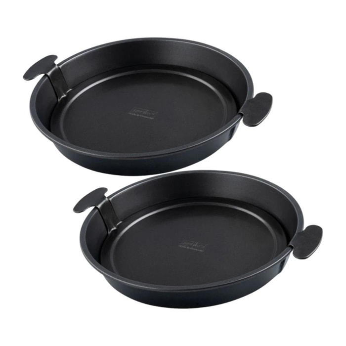 Lot de 2 moules à gâteaux ronds 28/33,5 cm en acier Black Metallic