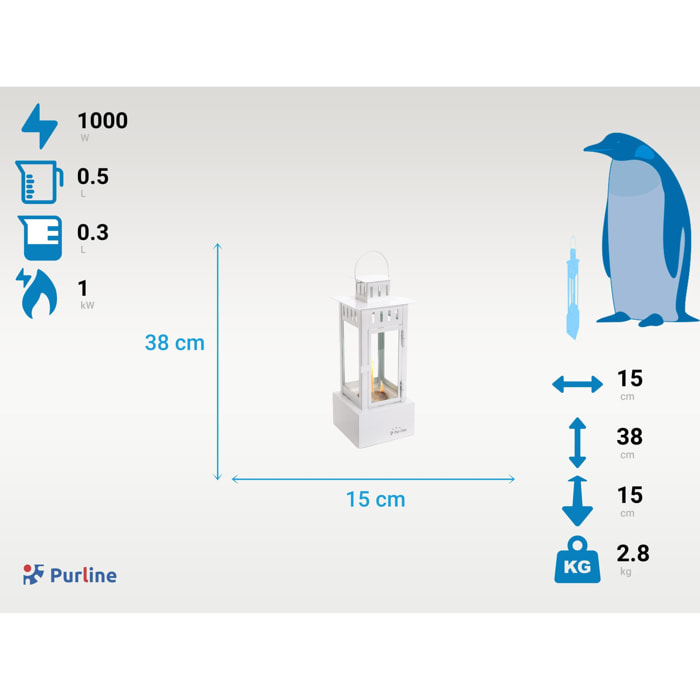 Lanterne éthanol en acier inoxydable