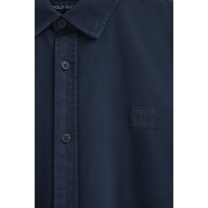 Camisa azul marino de corte regular con logo Polo Club