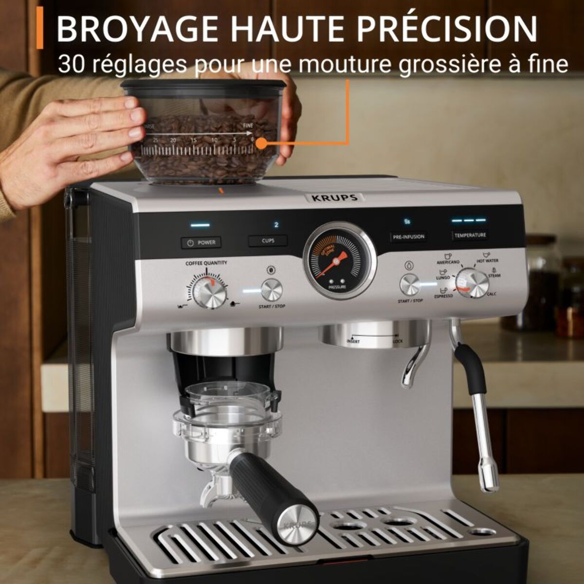 Machine à expresso KRUPS XP804T10 PRECISION