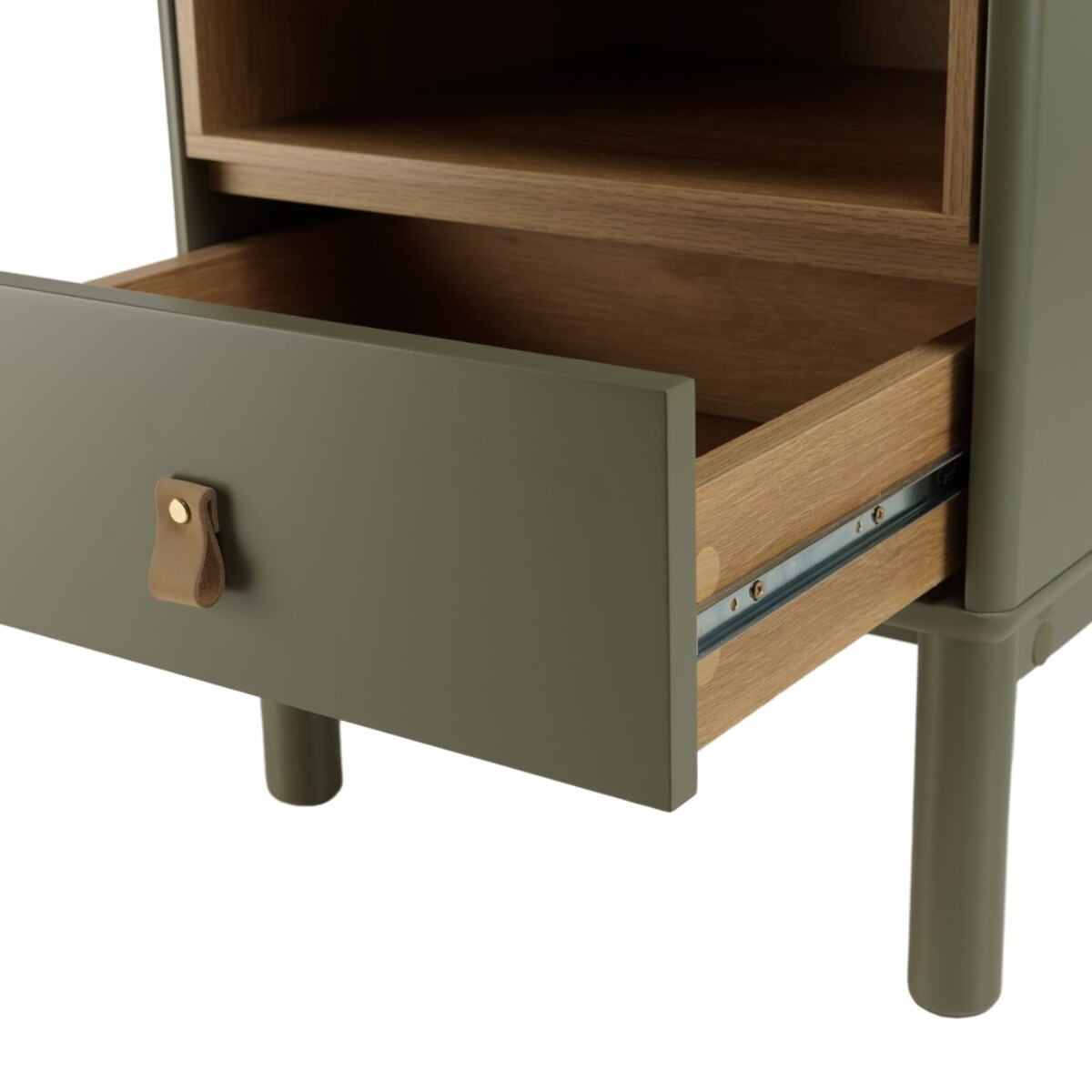 ETHAN - Table de chevet 1 tiroir et 1 niche en bois naturel vert