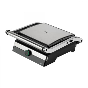 Parrilla eléctrica grill JATA JEGR1596 con placas rayadas (29 x 23,6 cm) antiadherentes. 2000 W
