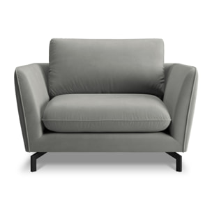 Fauteuil xl "Podium" en velours gris