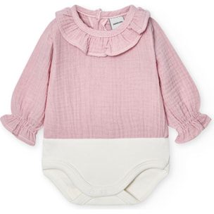 Body bebé manga larga cuello bambula