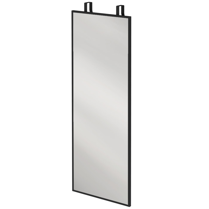 Miroir mural rectangulaire 110x40cm alu noir