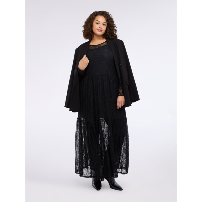 Fiorella Rubino - Vestito lungo in pizzo - Nero