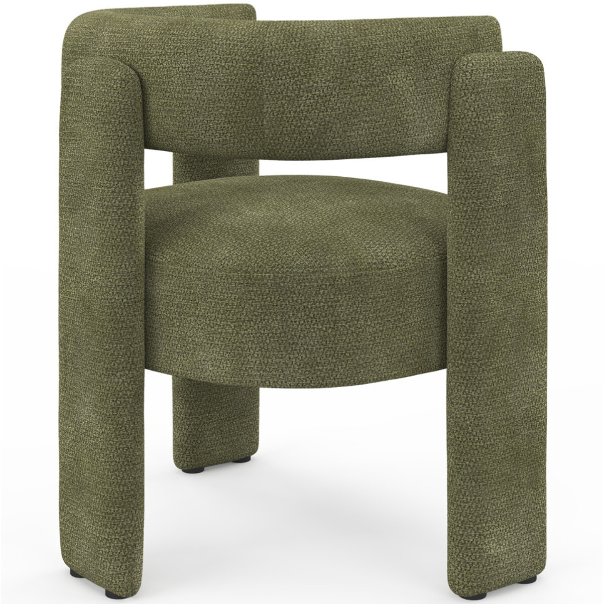 Fauteuil tripode Georges tissu chenille vert