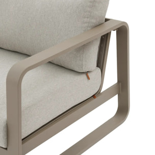 Fauteuil de salon de jardin "Domilly" café aluminium et oléfine
