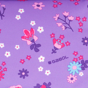Bolso infantil Gabol VIOLET con flores y resistente al agua