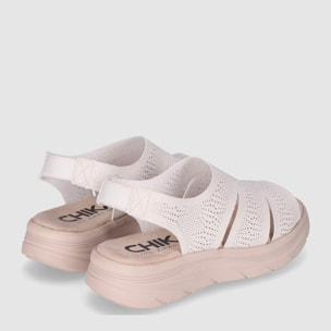 Sandalias de Tejido - Beig - Tacón: 5 cm