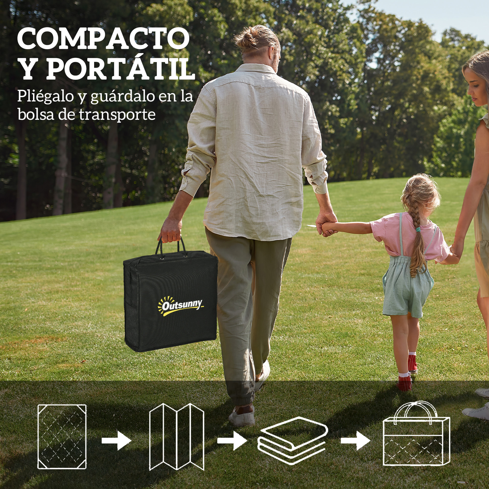 Alfombra de Exterior 182x274 cm Alfombra Reversible con Patrón de Geométrico Impermeable Bolsa de Transporte para Terraza Balcón Patio Camping Playa Azul