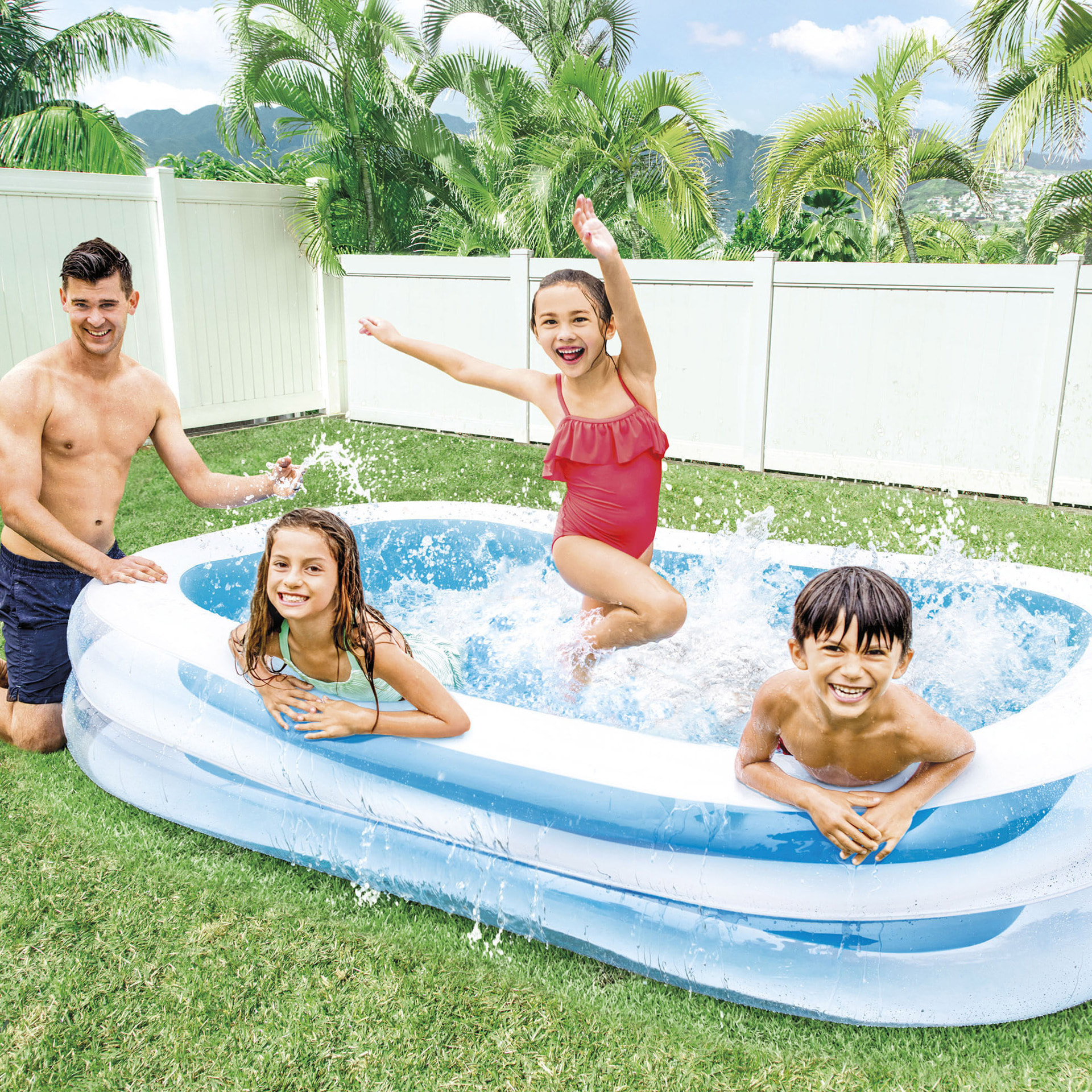 Intex Piscina Gonfiabile Family rettangolare, 262x175x56 cm