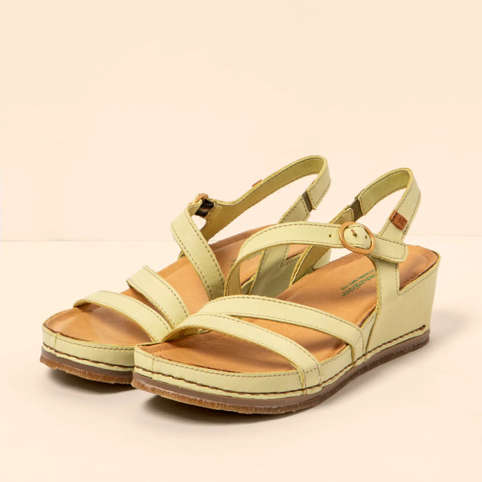Sandalia de cuña N5855 SOFT NAPPA LIME / PICUAL color Lime