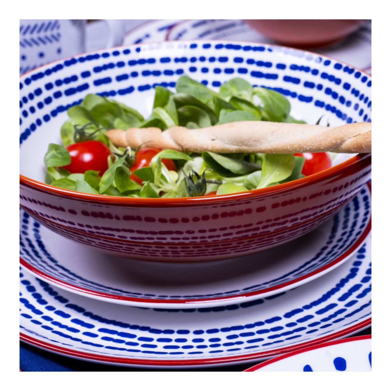 Lot de 6 assiettes creuses, SANTORIN