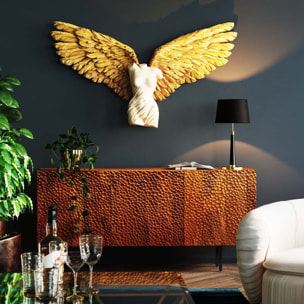 Déco murale buste femme ailes dorées Kare Design
